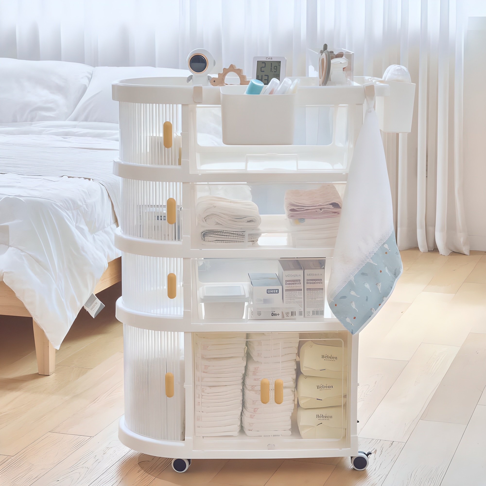 아가짱 기저귀정리함 1도어 2서랍, 화이트, 1개 78,870원