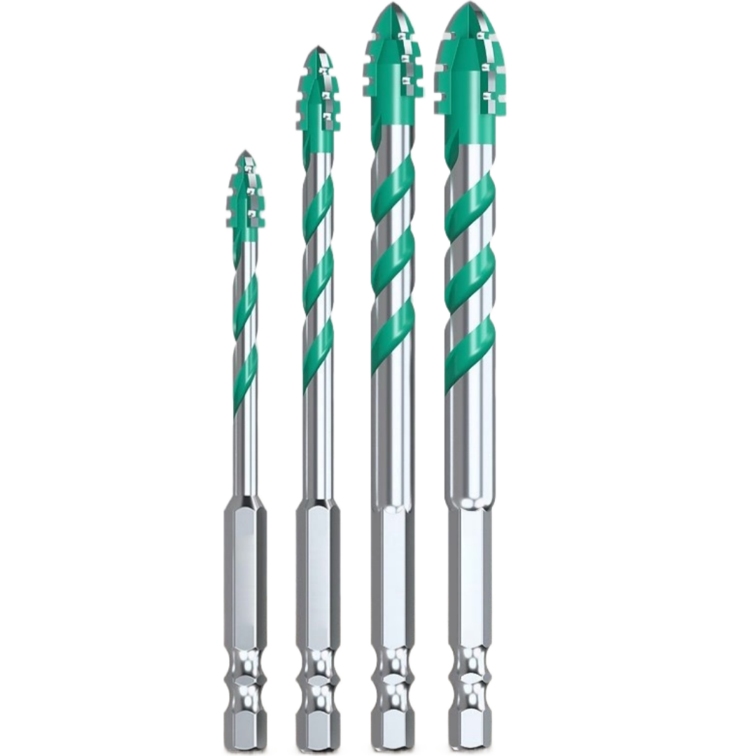 투리파이 4날 톱니형 드릴 비트 육각 생크 6-8-10-12mm 4개입세트 유리 타일 세라믹 펀칭 암석 슬래브 드릴링 드릴비트, 4개 18,700원