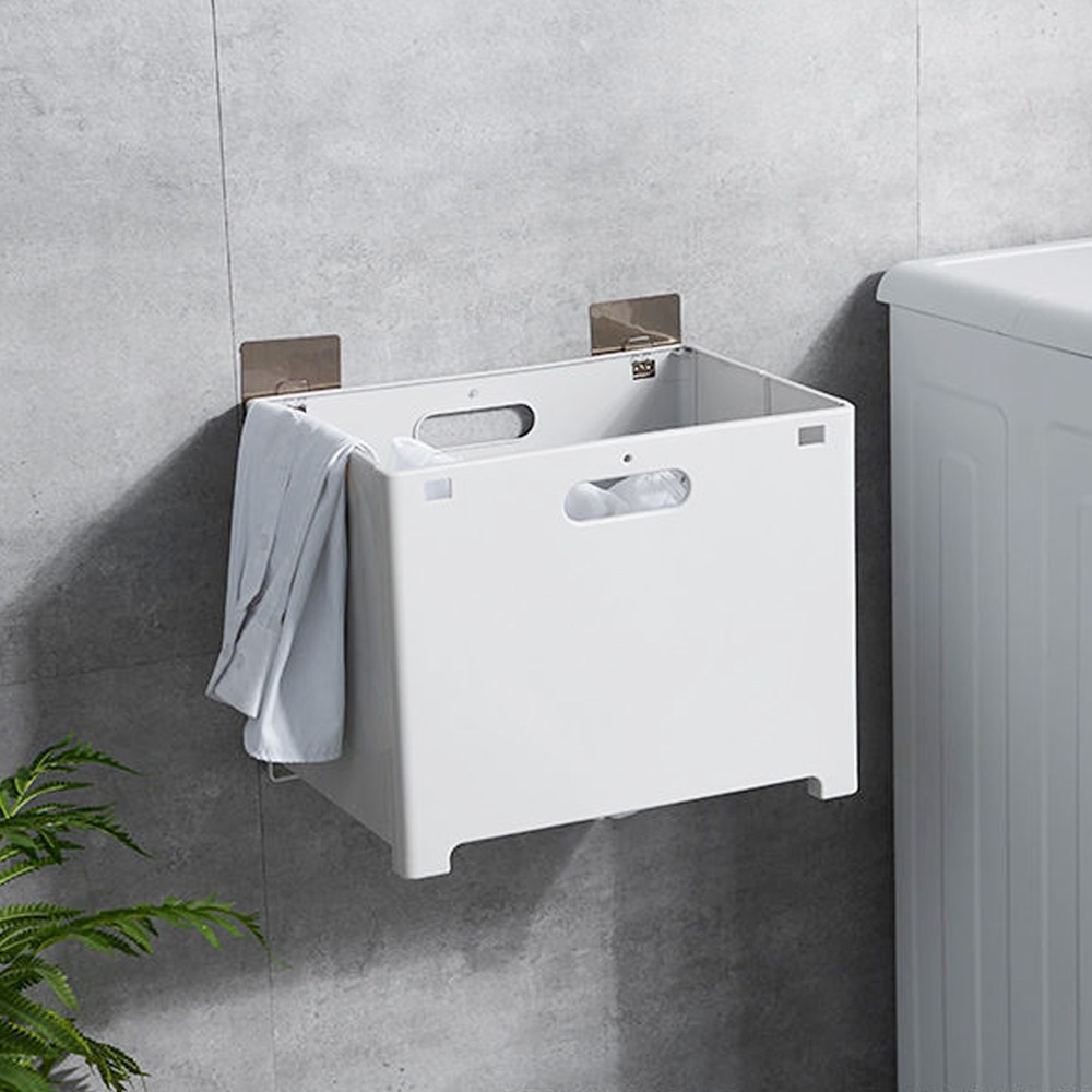 벽걸이 부착식 접이식 빨래바구니 폴딩 리빙박스 5,040원