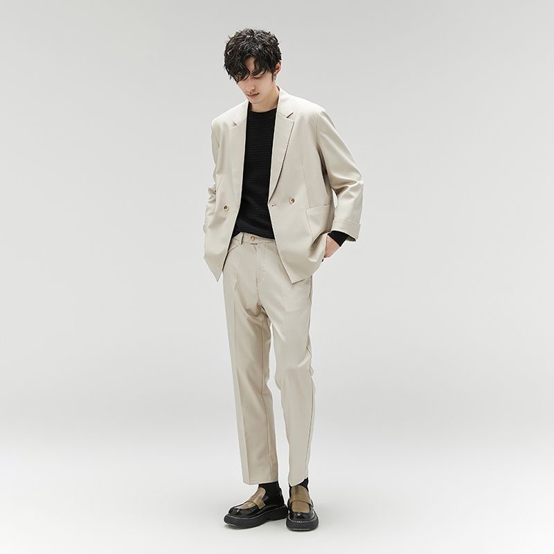 휠렉스 남성 더블 자켓 정장 세트 루즈핏 슬랙스 투피스 봄 오피스룩 J275 47,000원