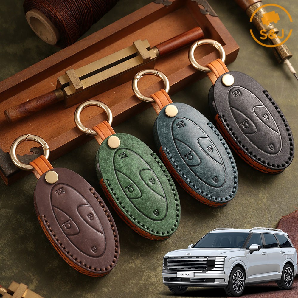 위드미카 2025 디올뉴 팰리세이드 LX3 호환 키케이스 가죽 스마트키 보호 키커버, 7버튼 브라운 24,500원