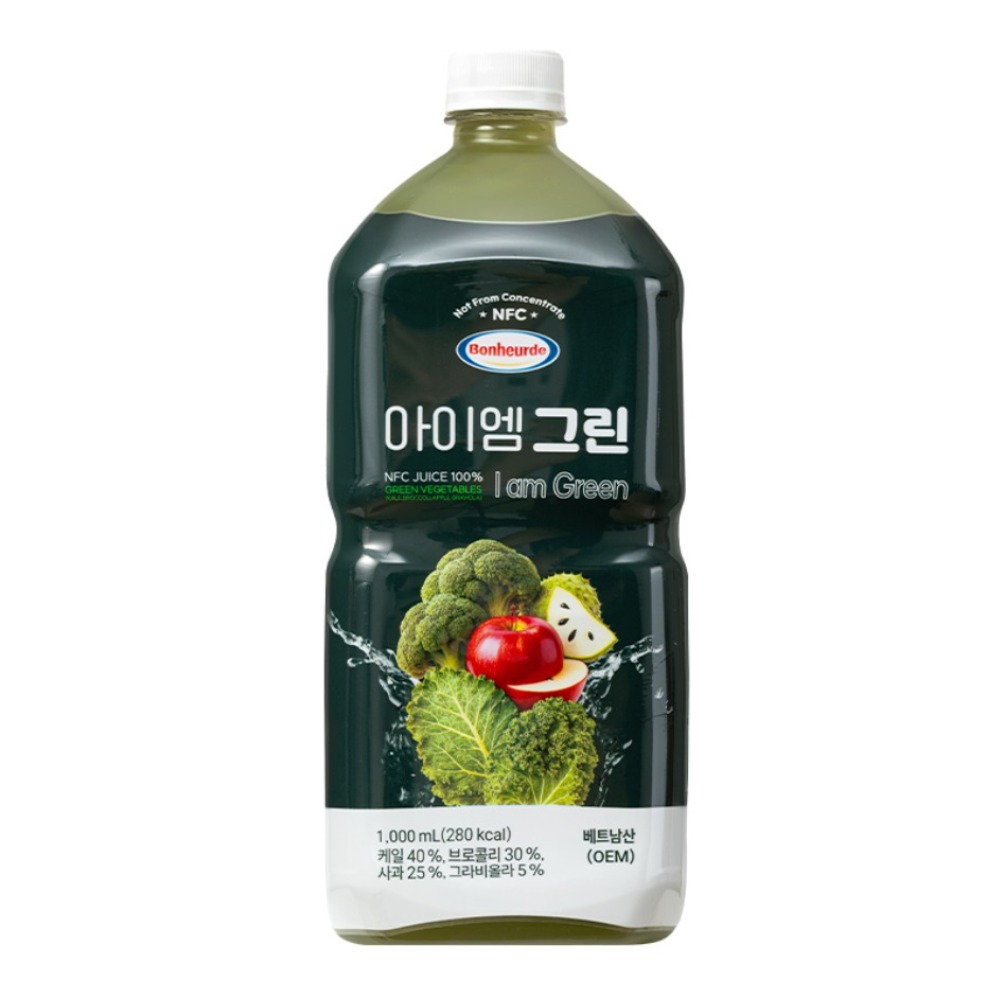 보넬드 아이엠 그린주스 100% NFC 착즙주스, 2개, 1L 26,760원