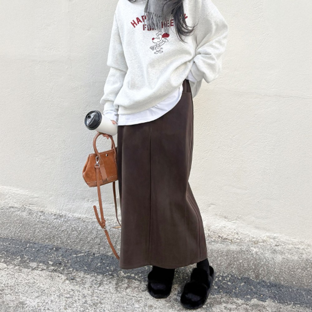 러브앤핏 여성 하비보정 모던 소프트 모직 기모 H라인 롱스커트 (3color) 27,100원