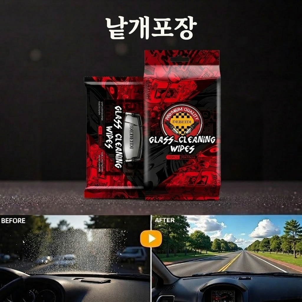 하비앤하트 낱개포장 자동차 유막제거 티슈 50매 유리세정제 발수코팅 유리세정 물티슈 세차용품, 1세트, 50개 10,900원