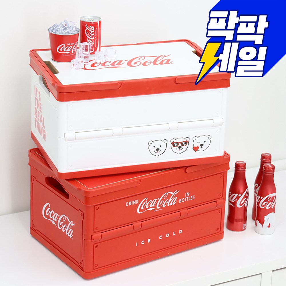 코카콜라 공식인증 상품 캠핑용 폴딩박스 화이트/레드 22,500원