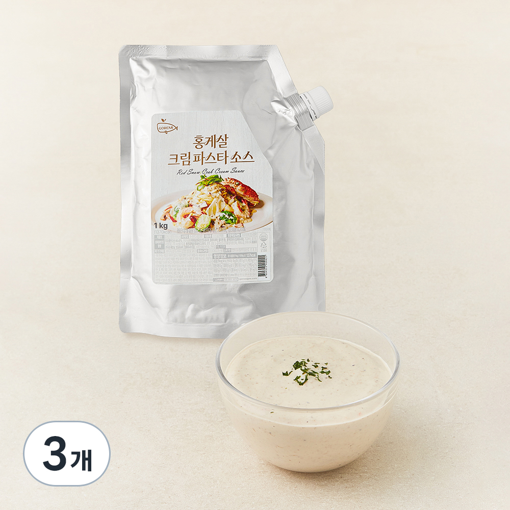 [로켓프레시] 고래미 홍게살 크림 파스타 소스, 1kg, 3개 41,400원