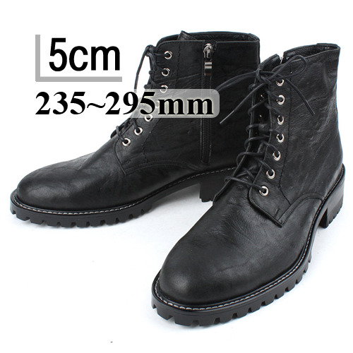 JY-HJ 47-75 워커부츠 남성부츠 수제화 핸드메이드 잔주름 블랙 소가죽 빈티지 워커 키높이굽 4cm 5cm 6cm 244,000원
