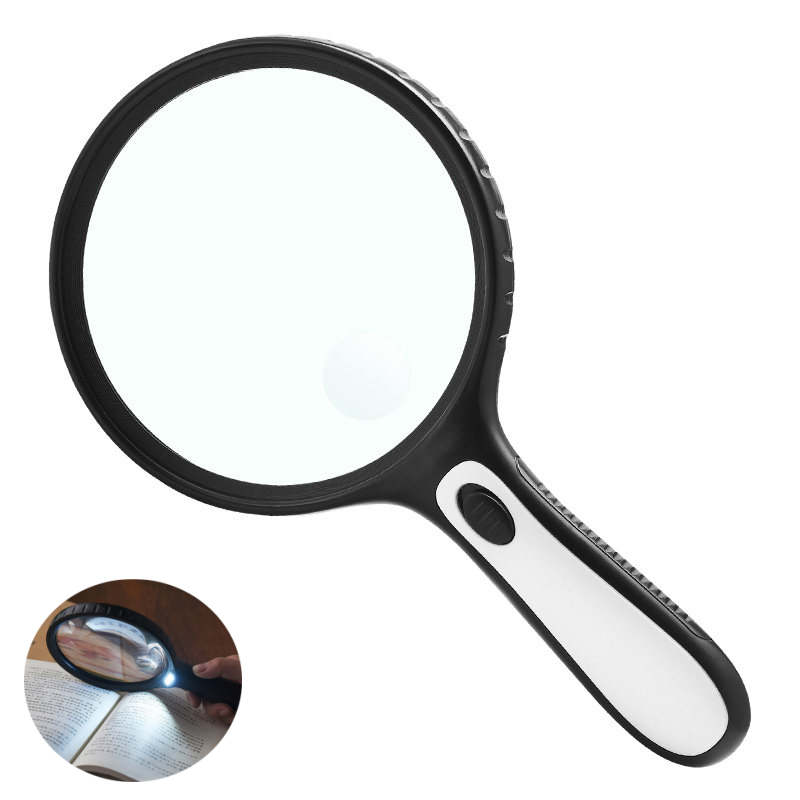 YOPENCE 대형 LED 돋보기 25배확대 125MM 손잡이 확대경, 1개, HY-130 22,400원