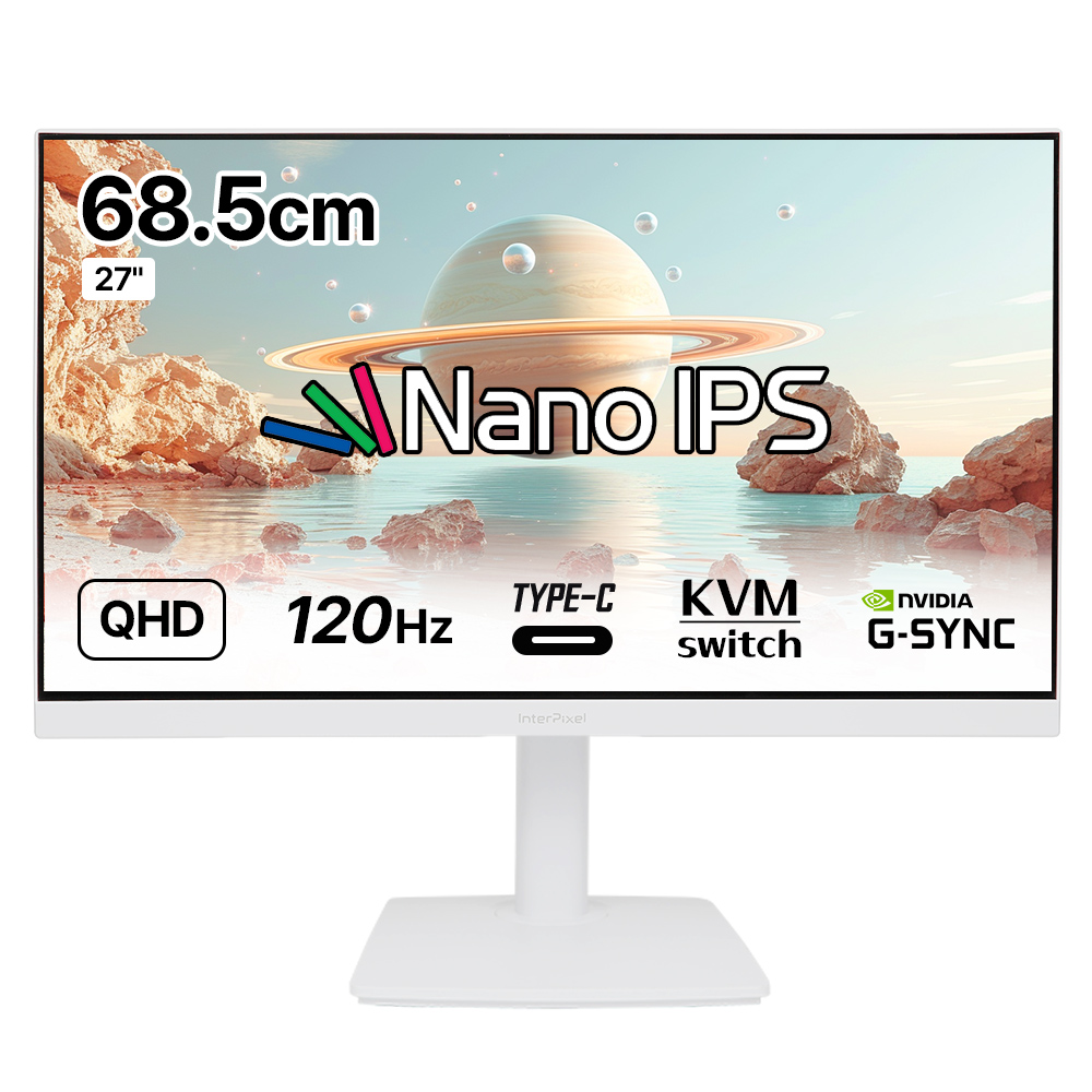 인터픽셀 QHD LG NANO IPS 120Hz 피벗 C타입 컴퓨터 모니터 화이트, 68.5cm, IPQ2730(무결점) 199,000원