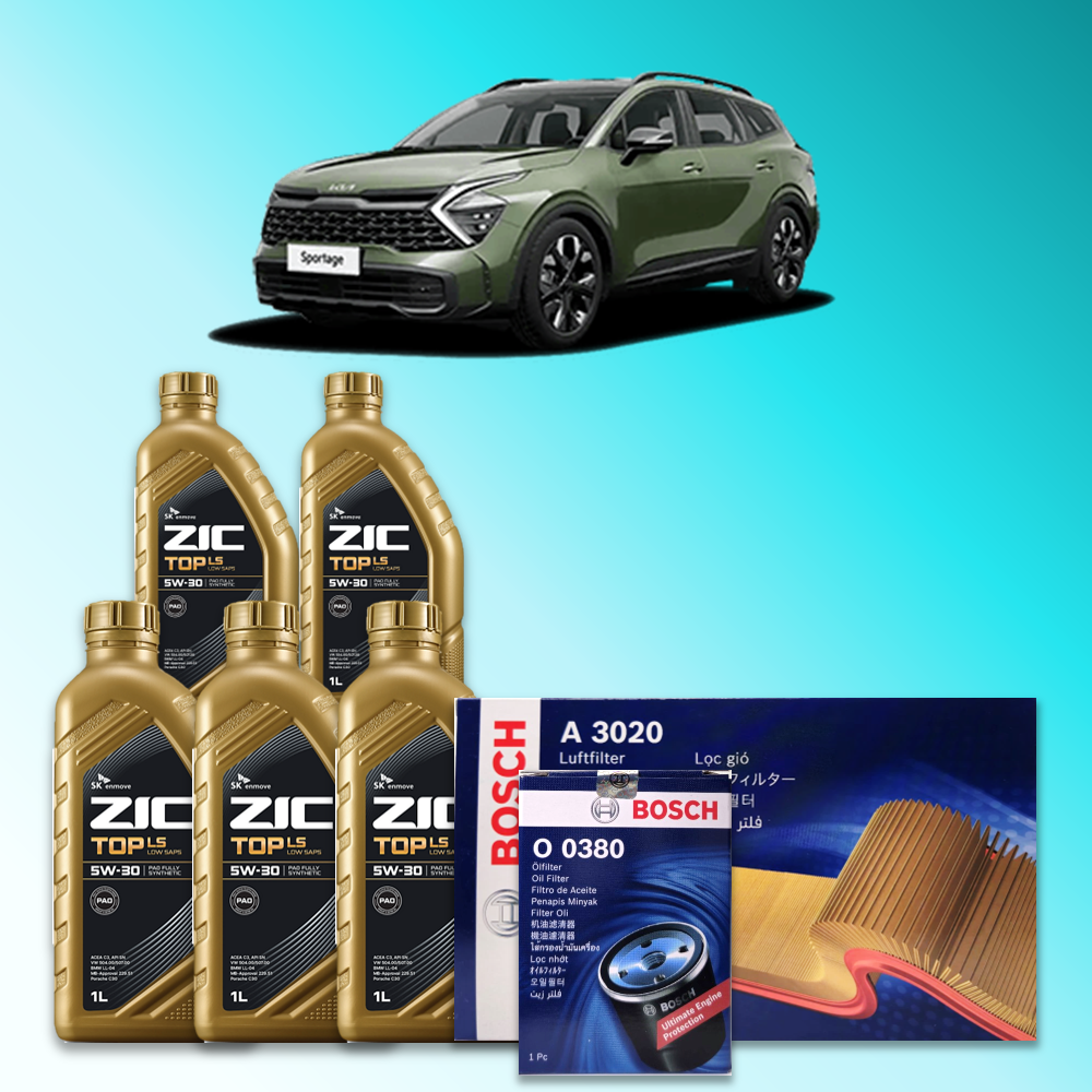 디 올 뉴 스포티지 (NQ5) 1.6터보 가솔린 엔진오일세트 SK 지크 탑 LS 5W30 (ZIC TOP LS) 96,900원