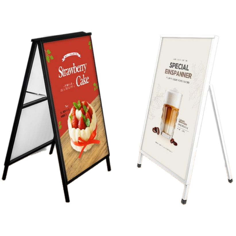 디스플레이스 A형 철제 블랙 입간판 개폐형 양면 단면 55,500원