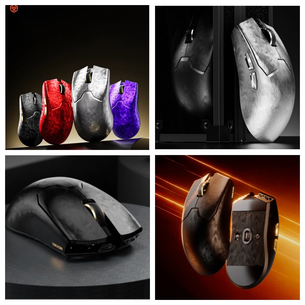 EWEADN Z7 무선 게이밍 마우스 탄소섬유 PAW3950 500mah 42000DPI 듀얼8K 99,500원