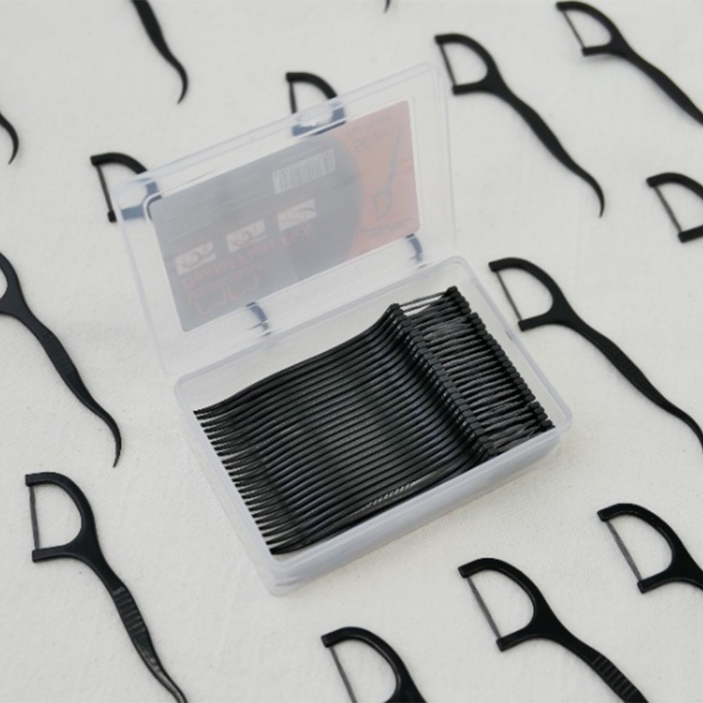 닥터치카 블랙 손잡이 치실 어금니 dentalfloss 인접면충치 넓은실 일회용 50개입, 50개입, 1개 2,800원