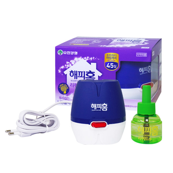 해피홈 리퀴드훈증기 코드형+리필45일 모기퇴치 전자모기향 모기약 12,990원