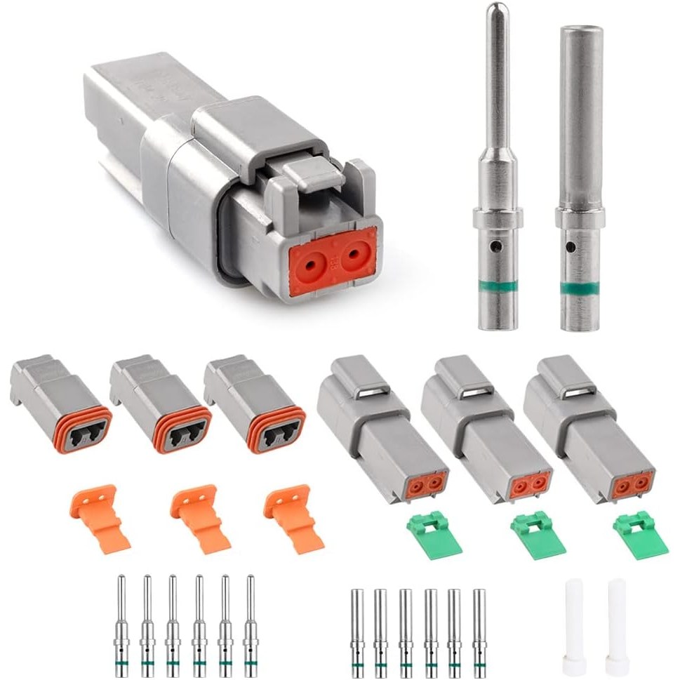 JRready ST6112 DT 2핀 방수 전선 연결 커넥터 3세트 DT04-2P DT06-2S 전기 14-20AWG 솔리드 콘택 및 실링 플러그 포함 Deutsch 커넥터 터미널 16,470원