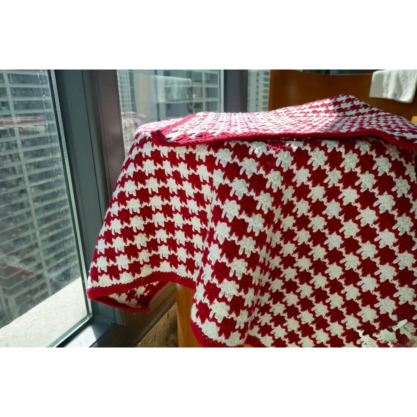 모미얀 하운드투스 블랭킷 담요 DIY 키트*유투브 무료 영상 포함, 진홍90, 1개 40,000원
