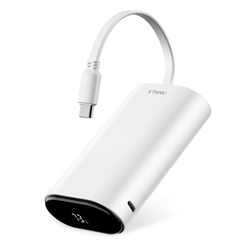 아이워크 케이블 일체형 고속 충전 보조배터리 10000mAh, 화이트, DBL10000PC 29,800원