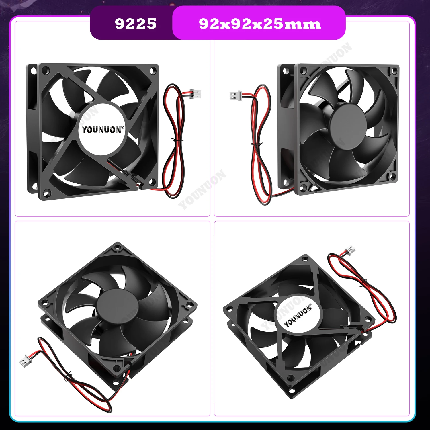 YOUNUON DC 5V/12V/24V 30MM/40MM/50MM/60MM/70MM/80MM/90MM/120MM/140MM 팬 브러시리스 냉각 PC 노트북 컴 13,500원