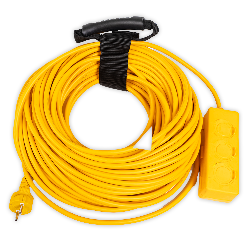 툴리버 3구 전기 콘센트 작업선 산업용 캠핌용 연장선 멀티탭, 50m, 노랑색, 1개 80,900원