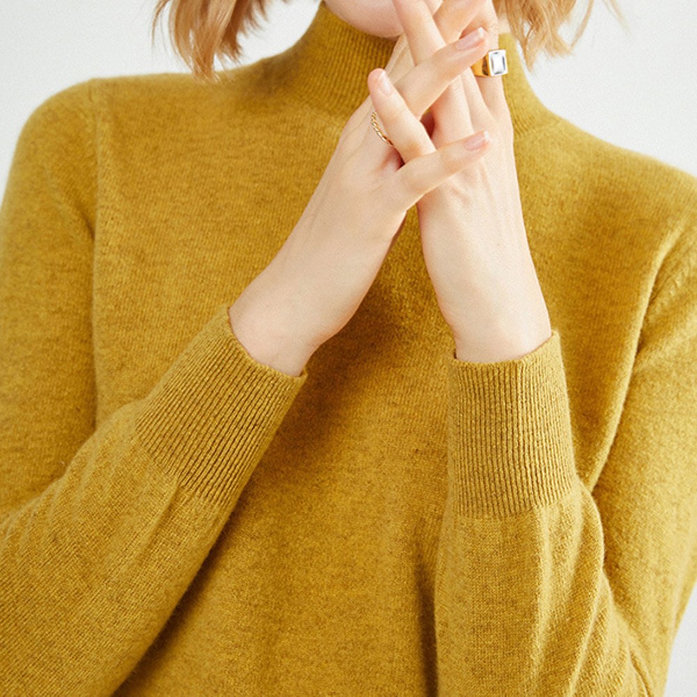 에리페 여성용 엘레강스 슬림핏 무지 반목 니트 22,800원