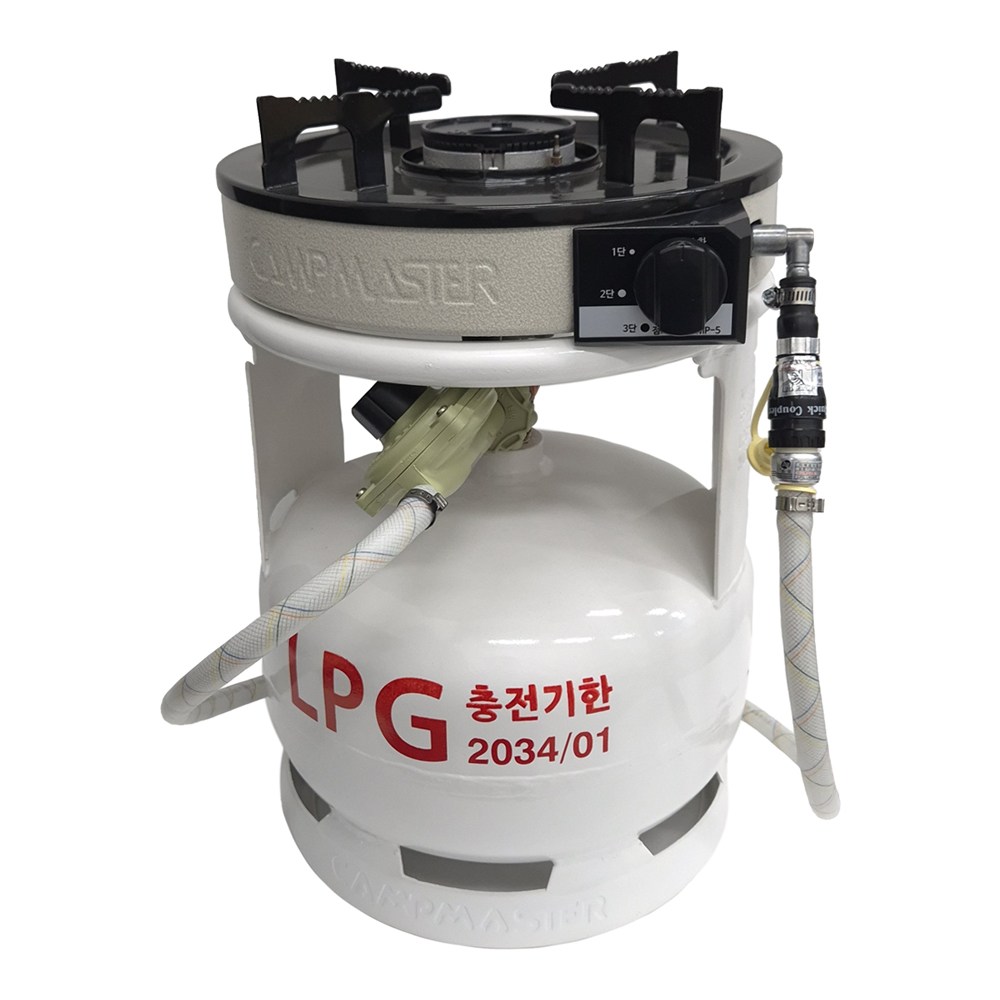 캠프마스터 CAMP5버너+5kg 가스통+원터치 호스 세트 기본형 190,000원