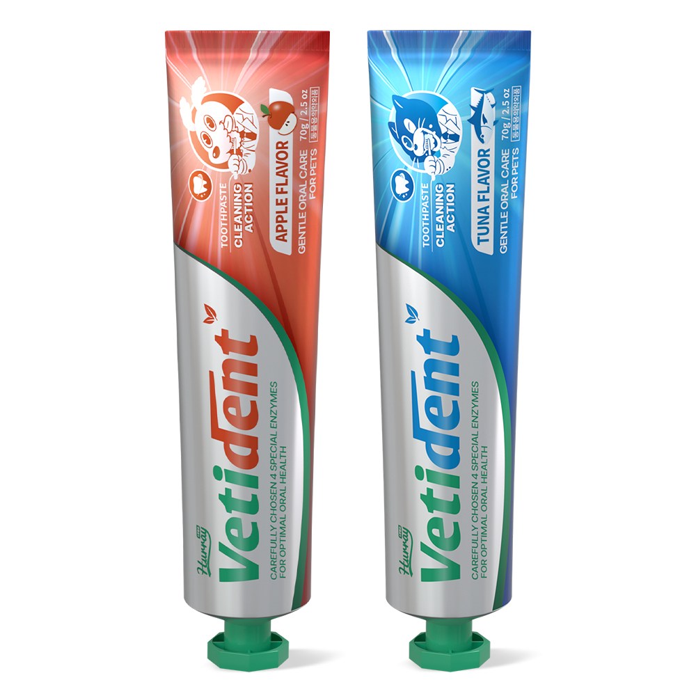 허레이 프로 베티덴트 바르는 치약 강아지 고양이 겔타입 입냄새 치석 효소 잇몸염증 제거 사과향 참치향, 2개, 70g 23,900원