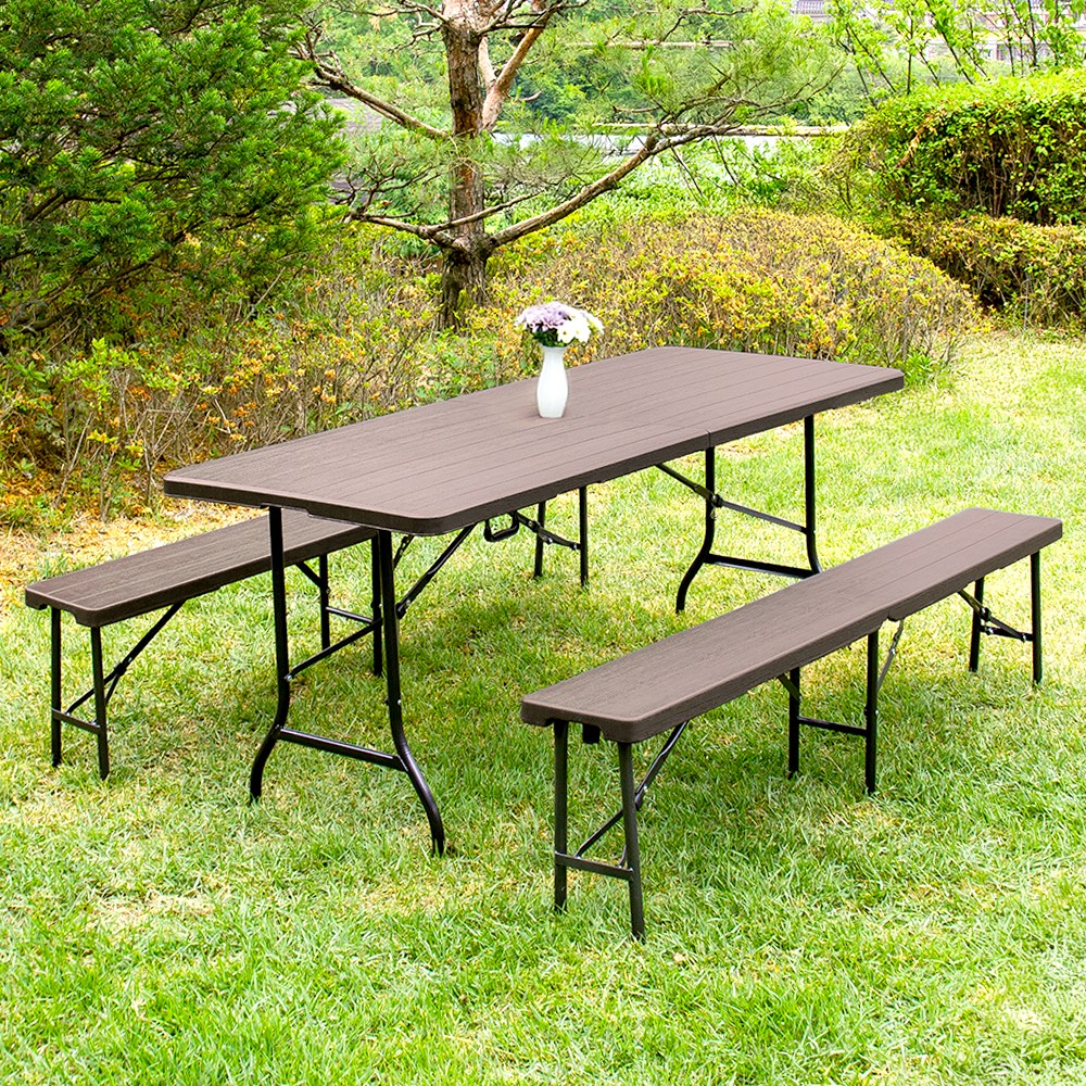 아르망 1800 브로몰딩 접이식 테이블+벤치2개 세트 161,000원