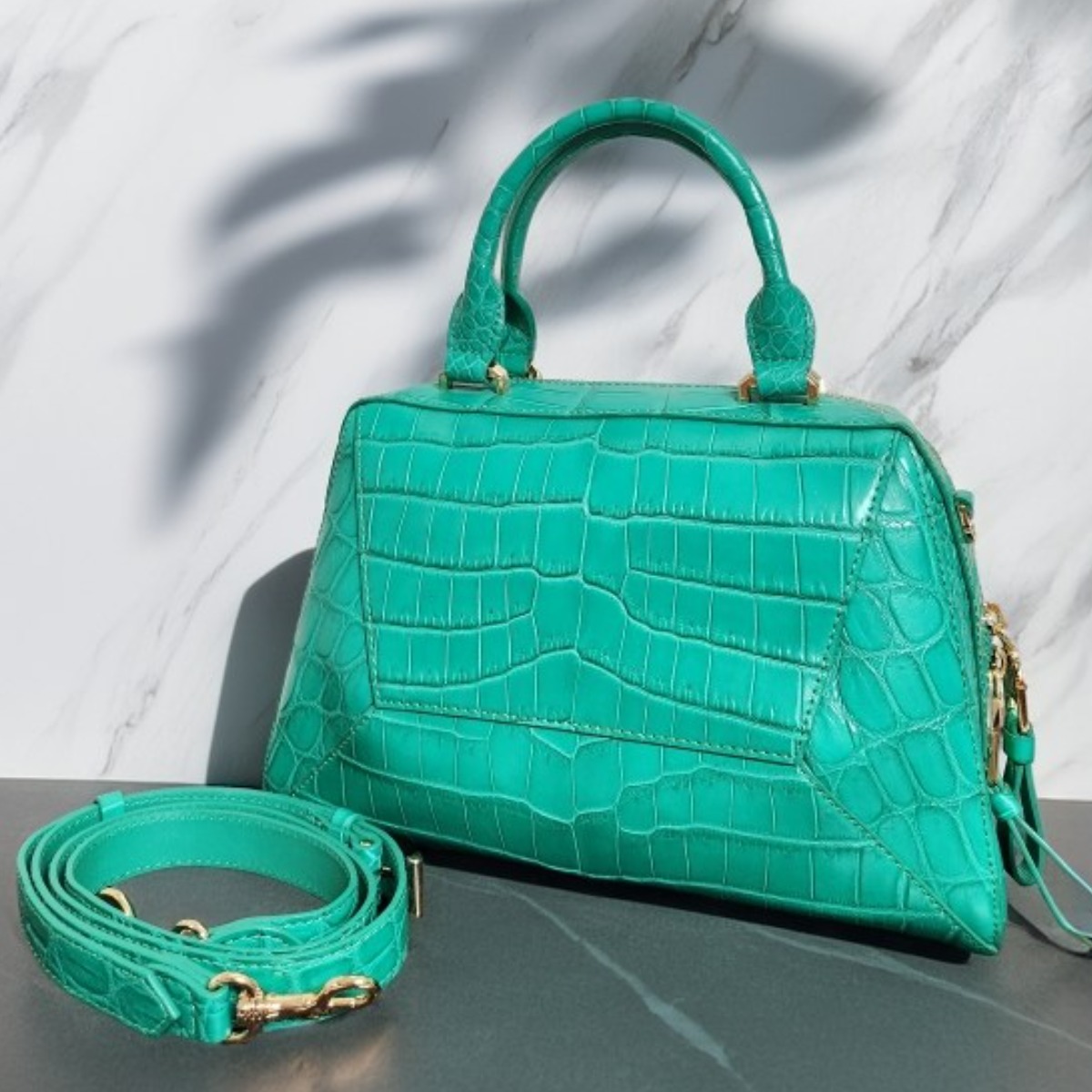 잘모이 리얼 크로커다일 베라 여성 악어가죽 토트 핸드백 악어백 1,430,000원