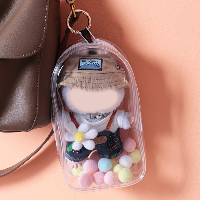플로타임 라부부 인형 보관 PVC 투명 키링 파우치 5색 데코볼포함 7,900원