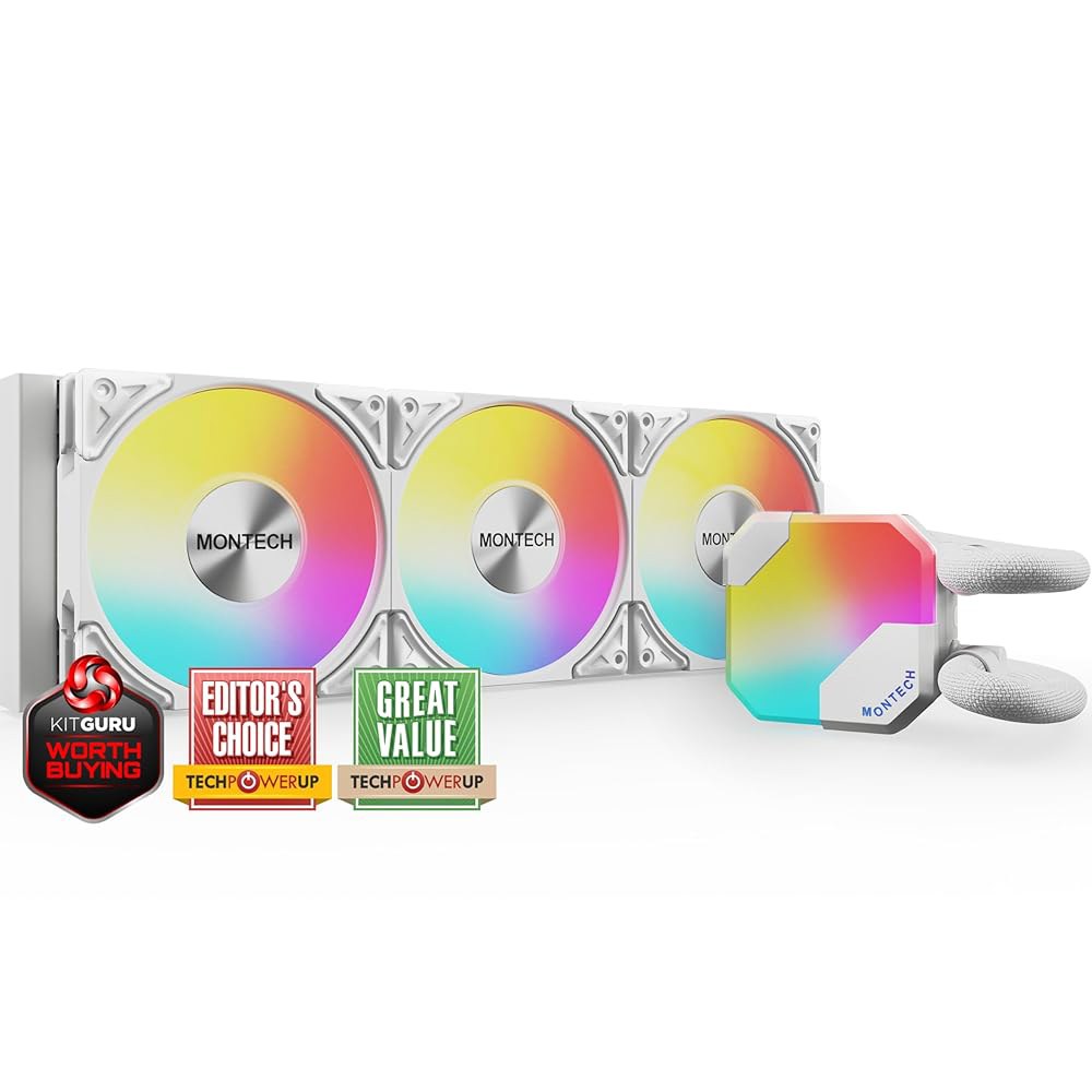 MONTECH HyperFlow 360 AIO C 액체 냉각기 인텔 및 AMD 호환 차트 상위 성능 향상된 3100 워터 펌프 설계 3배 메탈 프로 12 얼티밋 냉각 팬 블랙 234,000원