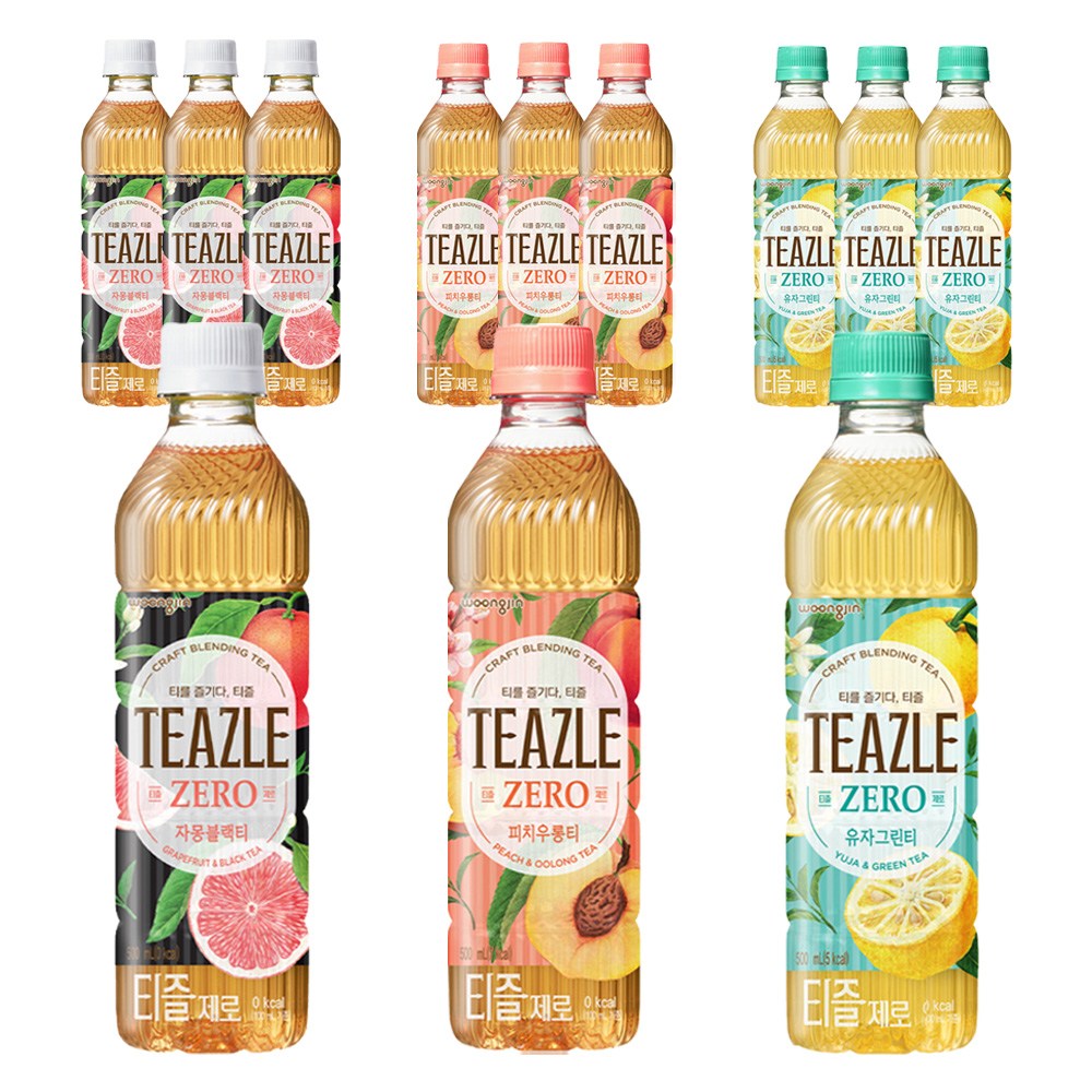 웅진 티즐 제로 3종 세트(피치우롱티+유자그린티+자몽블랙티) 15,680원