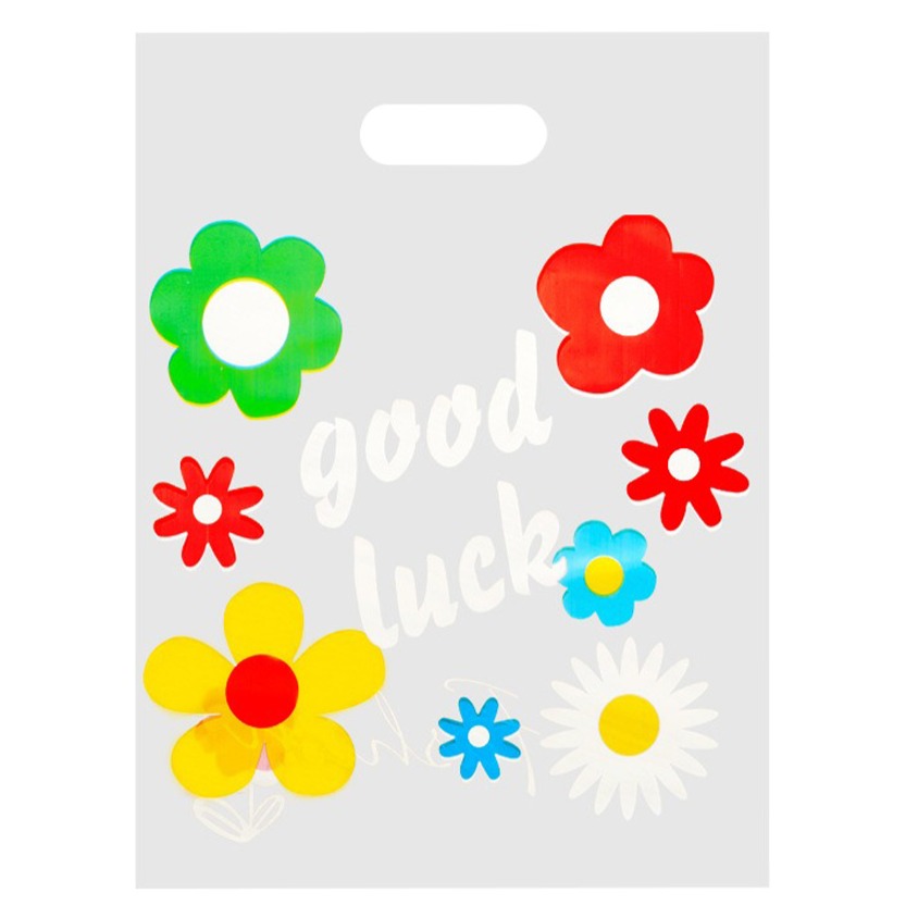 플라워 디자인 반투명 선물용 손잡이 비닐 쇼핑백 50p 4,900원