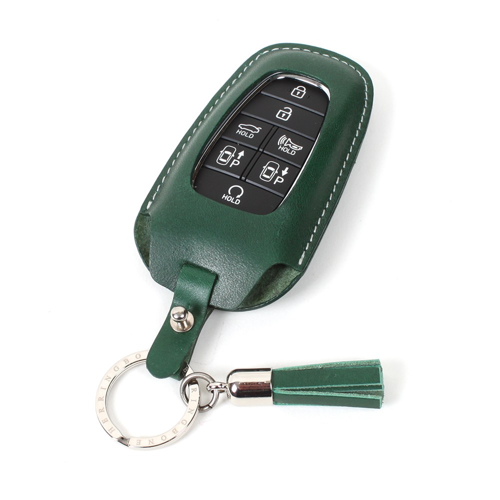 헤링본 자동차키케이스 스마트키케이스 차키케이스 가죽키케이스 키링 키홀더 차키 가죽키링 그랜저 아반떼 제네시스 싼타페 펠리세이드 쏘렌토 K7 K9 K5 투싼 현대 기아 쉐보레, 네이비 37,900원