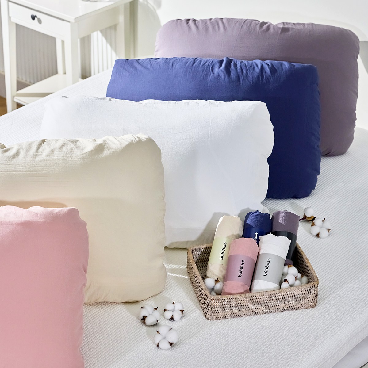 부하우스 순면 밴딩 베개커버 9종세트 (보관파우치 포함) 49,000원