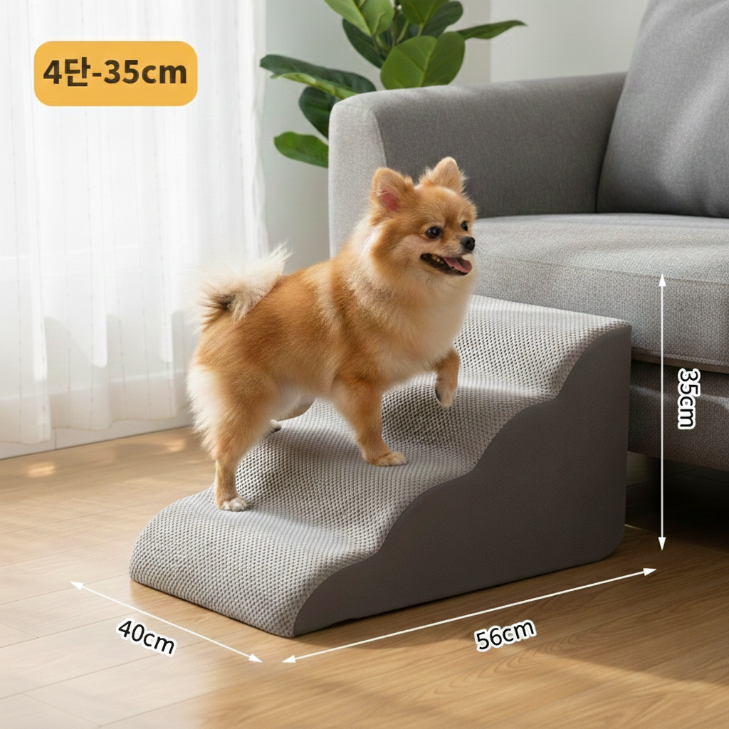 고밀도 스폰지 강아지계단 논슬립 슬개골보호 미끄럼방지 커버 분리형, 회색 줄무늬, 1개 37,990원