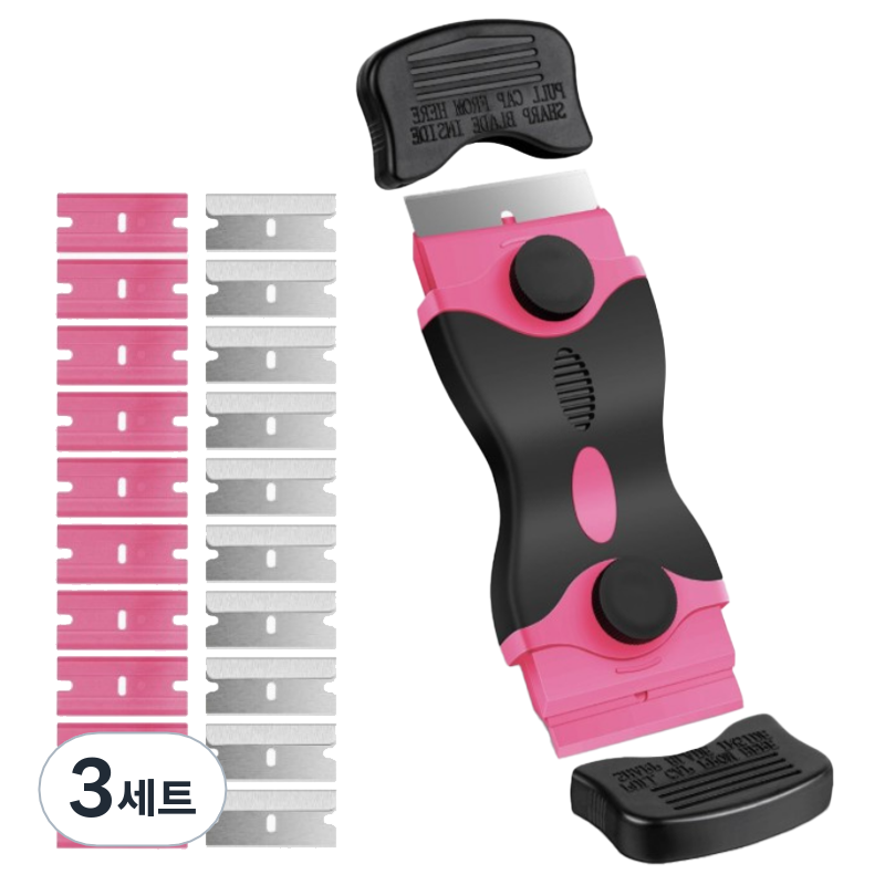 요모픽 다용도 양날 스크래퍼 + 리필용 쇠날 10p + 플라스틱날 10p 세트 핑크 18,750원