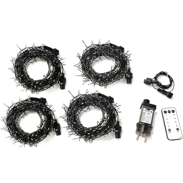 조아트 트리 장식용 쥬얼리 와이어 지네 연결형 LED 전구 1600구 + 코드연결선 + 어댑터 + 리모컨 세트 176,930원