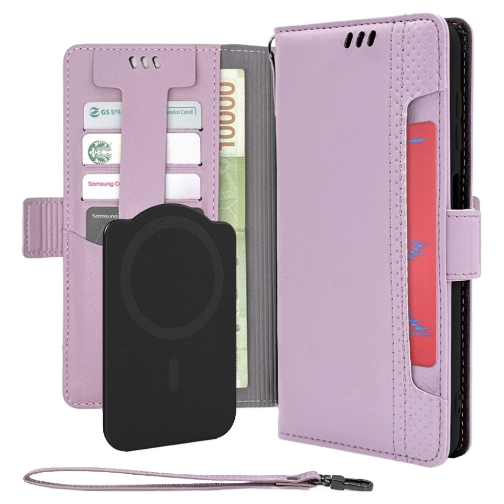 엑씨 마일드S 스트랩 카드수납 분실방지 가죽 지갑 다이어리 휴대폰 케이스 + 맥세이프 호환 플레이트 세트 22,150원