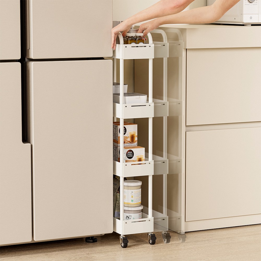 프레스룸 퍼펙트핏 딱맞게 넓이조절 틈새 이동식 선반 트롤리, 4단, 일반형 56,900원