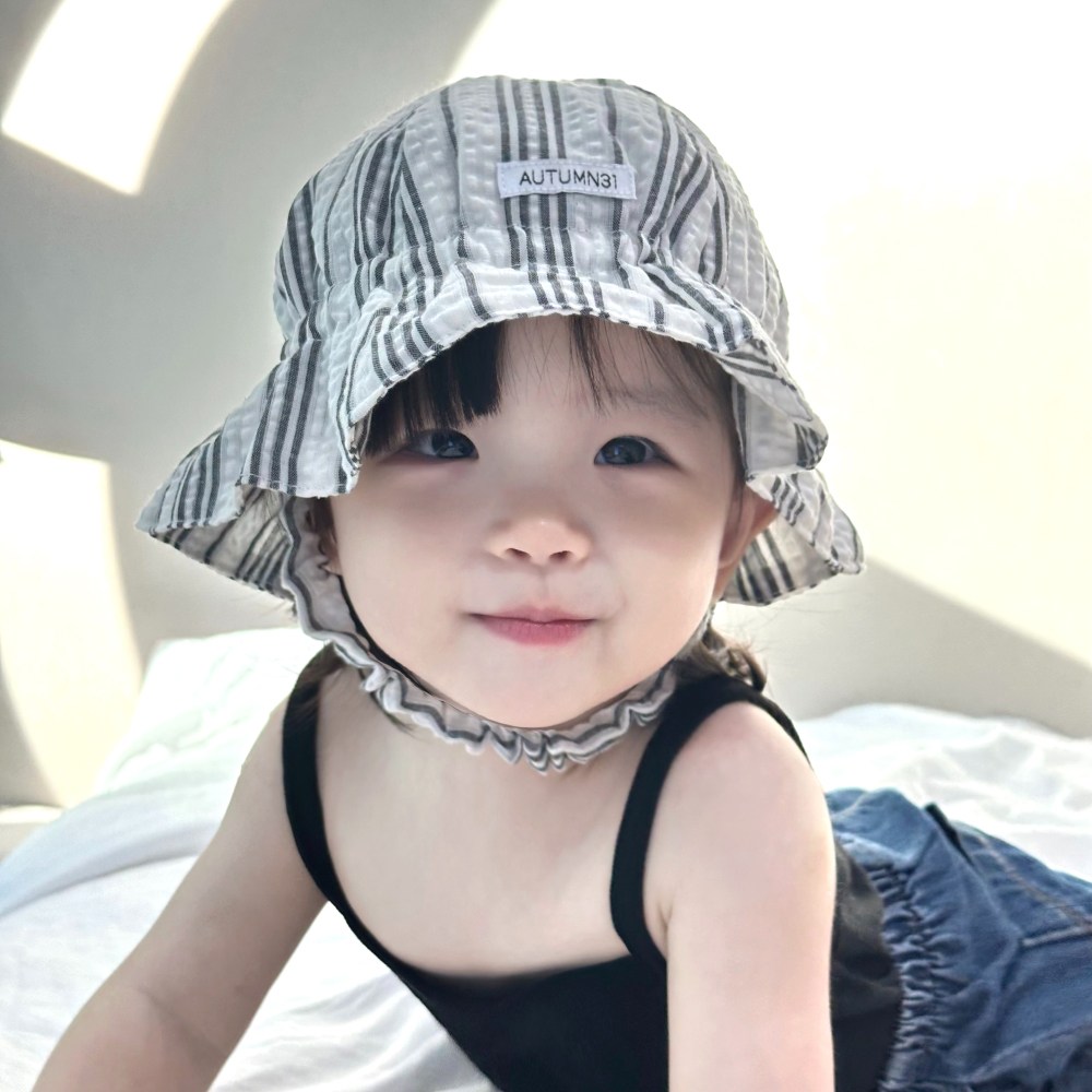 어텀31 아기 시어서커 거즈햇 여름 버킷햇 햇빛가리개 얇은 모자 18,900원