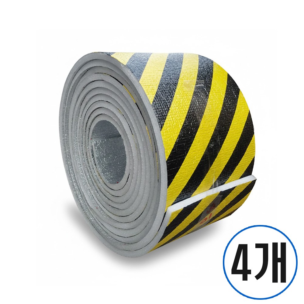 접착식안전쿠션테이프 안전띠테이프 안전주의 두께12T 1.2cm 폭25cm 5m롤 주문수량많을시이어서발송 안전쿠션 안전주의 세이프가드 모서리보호대 기둥보호대 코너보호대, 안전테이프 폭25cm, 4개 118,900원