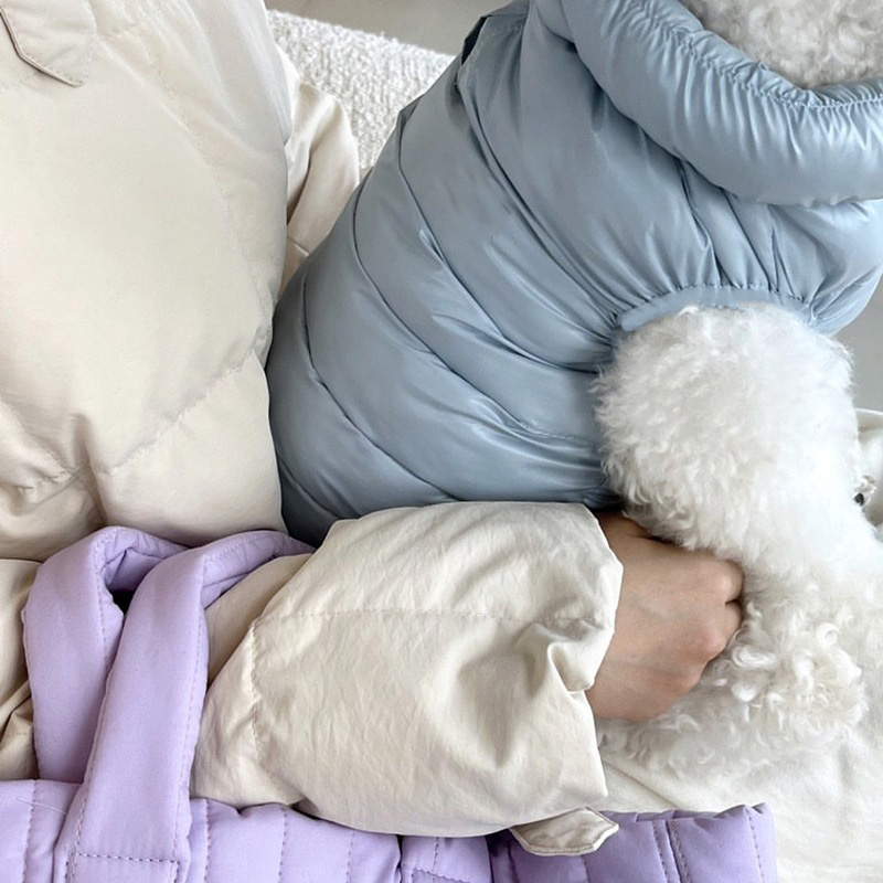 비비독 겨울 패딩조끼 강아지 패딩 하네스 겨울옷 기모안감, 1개, 블루 13,900원