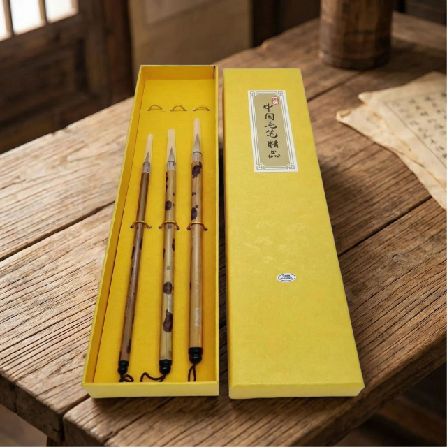 천연 족제비털 전통 서예붓 3종 세트 캘리그라피 붓글씨용, 1개, 3가지 사이즈 1세트 11,000원