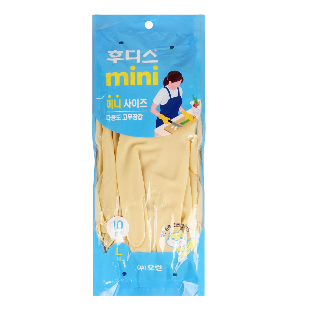 후디스 미니 다용도 고무장갑 화이트 10켤레 L 짧은목, 1개, 대(L), 아이보리 8,900원