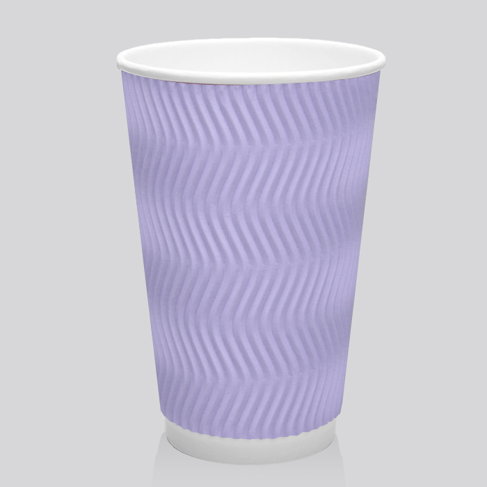 [실속형] 3중 단열 종이컵 웨이브 라벤더 16oz 500개 44,250원
