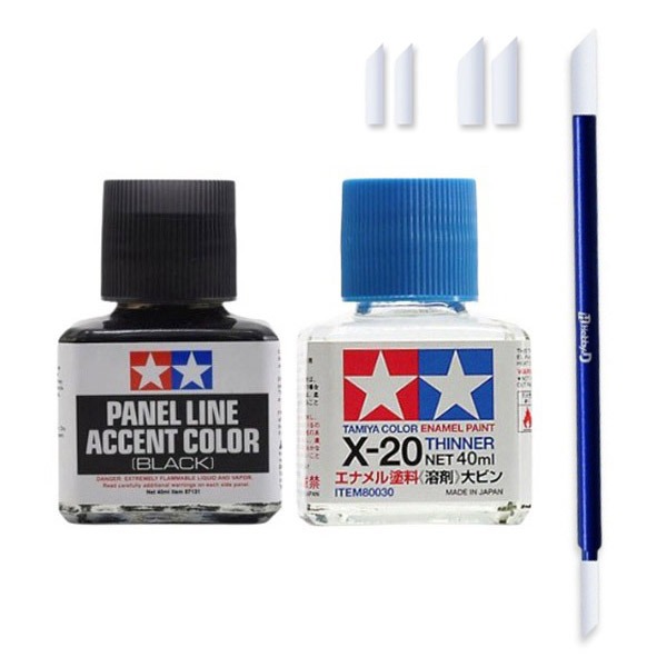 타미야 에나멜 신너 패널라인 엑센트 블랙 먹선정리 세트 (피니시마스터블루 80030 87131) 15,290원