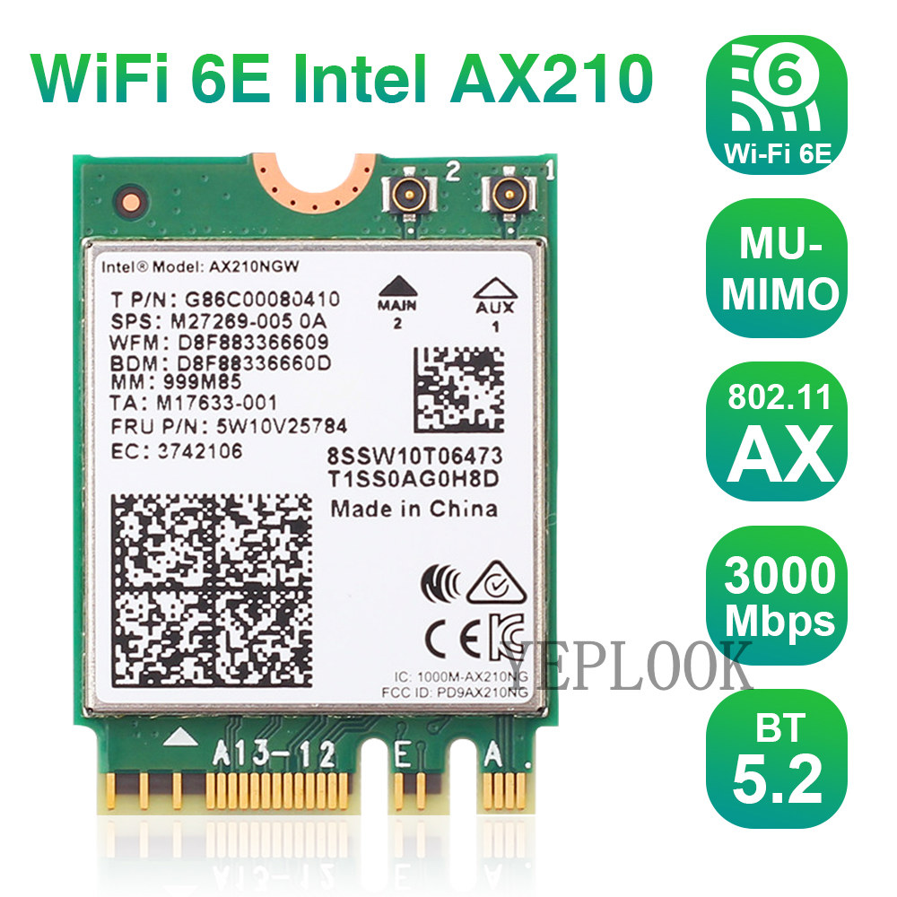 외부 안테나가 있는 데스크탑 키트 와이파이 6E AX210 AX210NGW 3000Mbps 2 4G 5G 6Ghz 블루투스 5 M NGFF 키 E 802 11ax/ac MU MIM 41,100원