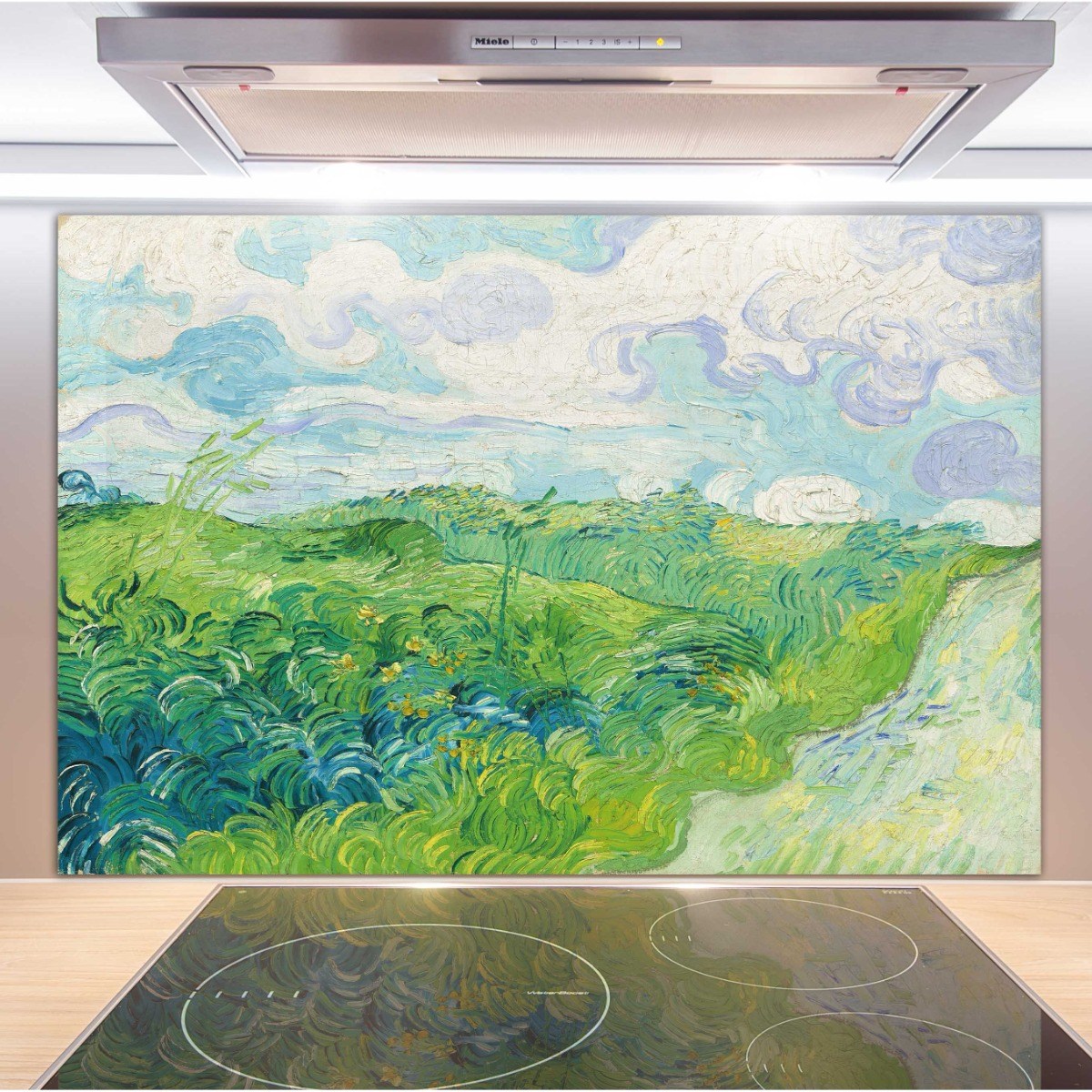 코나 주방아트보드 주방 벽 타일 셀프 인테리어 기름튐방지 명화 고흐-오베르의 녹색 밀밭, 1개 75,900원