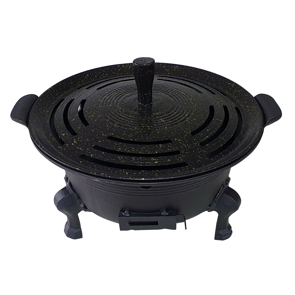 통주물 숯불 화로구이 세트 41cm  솥뚜껑 구이판포함 직화구이 바베큐그릴 국내산 244,000원