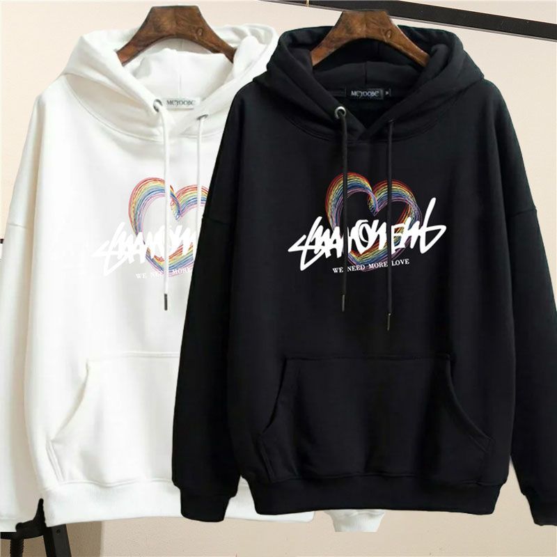 1+1 여성 빅사이즈 후드 맨투맨 긴팔 티셔츠 봄가을 간절기 스판 루즈핏 캐주얼 데일리룩 트레이닝 아우터 풀오버 상의 2매입 28,890원